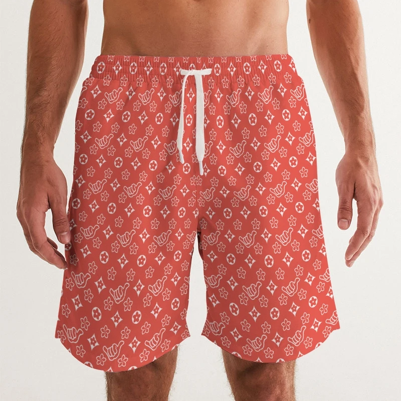 Louis Vuitton Red Monogram Bandana Shorts