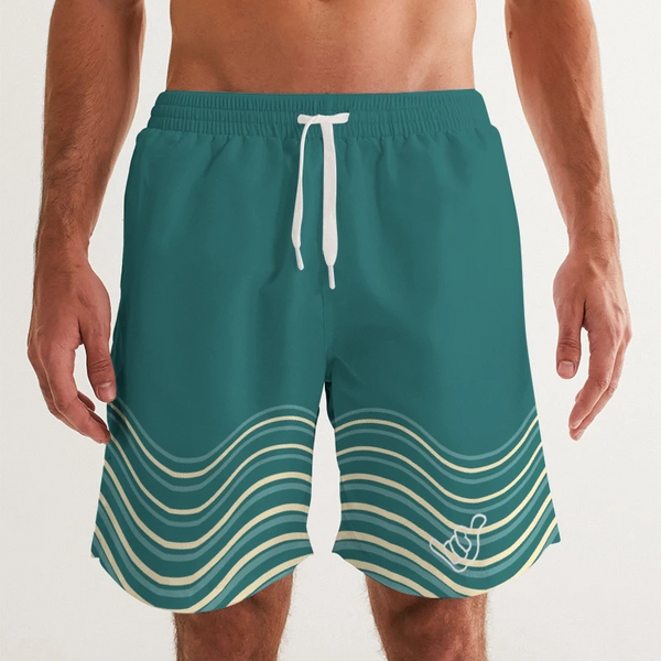 PIDGINMOJI Waves Shorts (Ocean Blue/Teal/Beige)