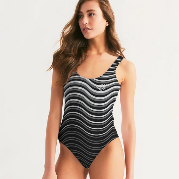 PIDGINMOJI Waves Swimsuit (Black/Gray/White)