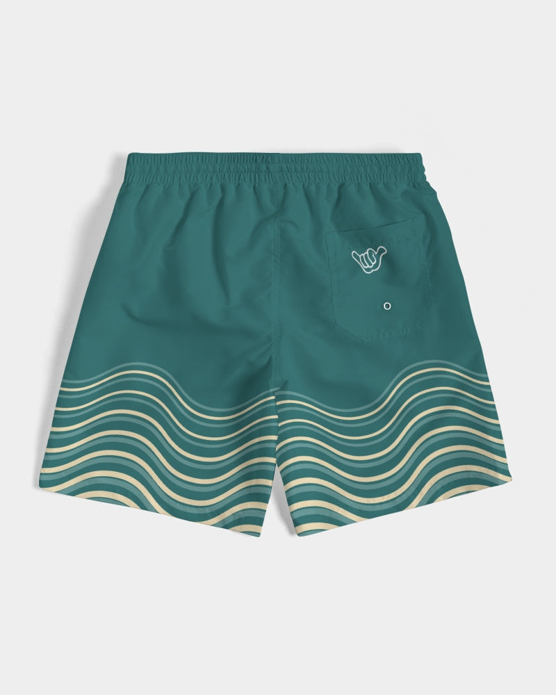 PIDGINMOJI Waves Shorts (Ocean Blue/Teal/Beige)
