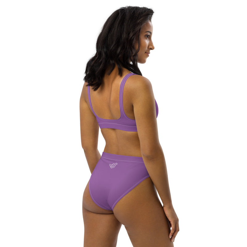PIDGINMOJI Solid High-Waist Bikini (Light Purple)
