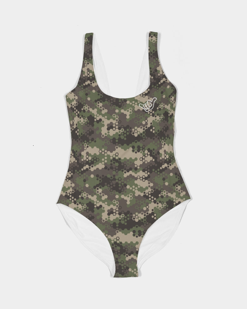 PIDGINMOJI Camo Swimsuit (Green/Brown)