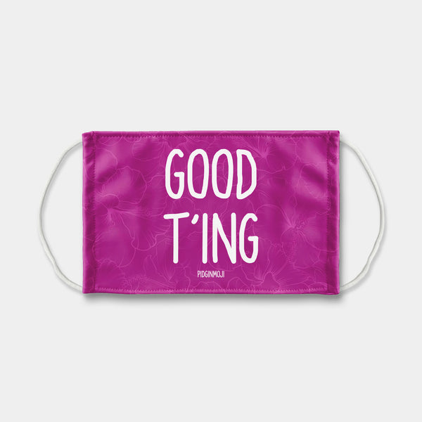 "GOOD T'ING" PIDGINMOJI Face Mask (Pink)