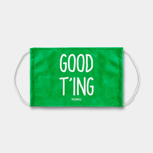 "GOOD T'ING" PIDGINMOJI Face Mask (Green)