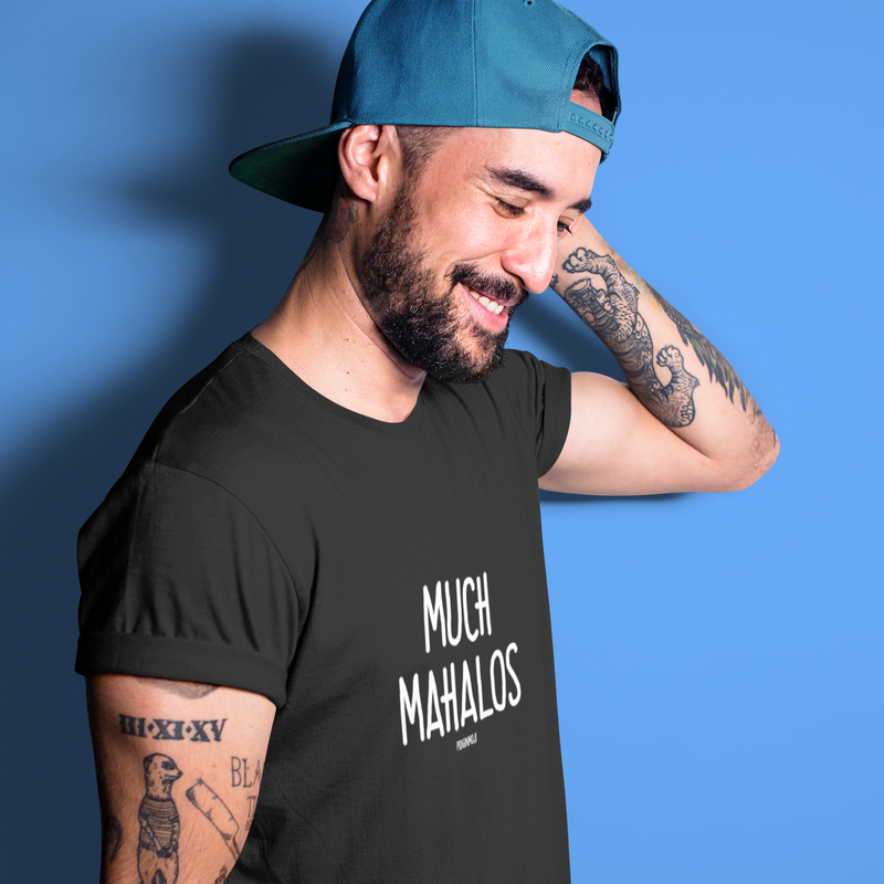 "MUCH MAHALOS" Men’s Pidginmoji Dark Short Sleeve T-shirt