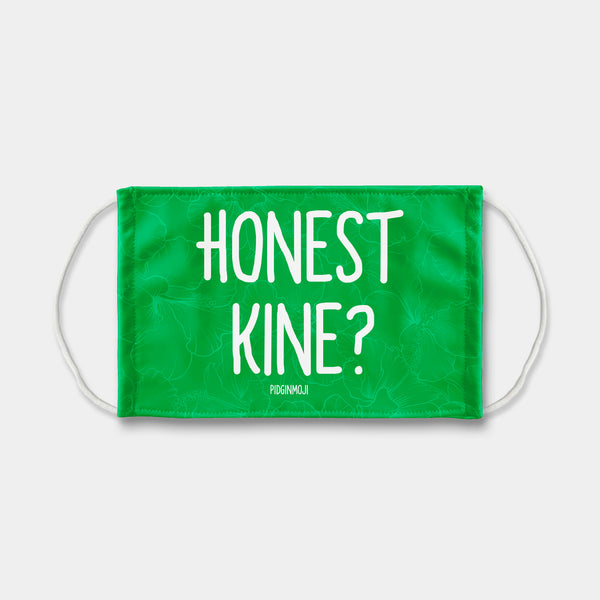 "HONEST KINE?" PIDGINMOJI Face Mask (Green)