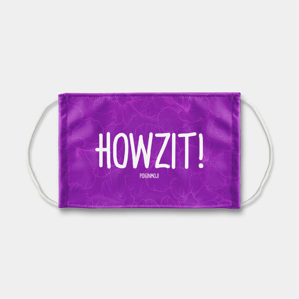 "HOWZIT!" PIDGINMOJI Face Mask (Purple)
