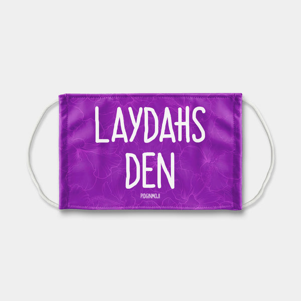 "LAYDAHS DEN" PIDGINMOJI Face Mask (Purple)