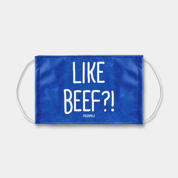 "LIKE BEEF?!" PIDGINMOJI Face Mask (Blue)