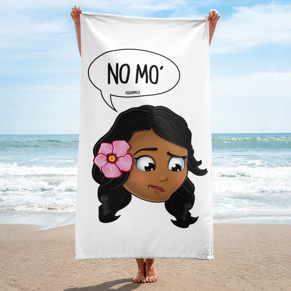 "NO MO'" Original PIDGINMOJI Characters Beach Towel