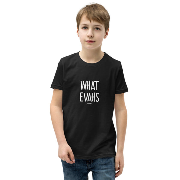 "WHATEVAHS" Youth Pidginmoji Dark Short Sleeve T-shirt
