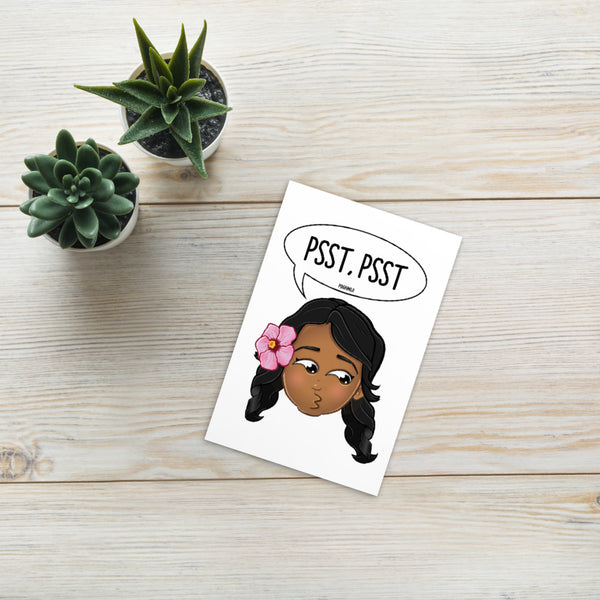 "PSST, PSST" PIDGINMOJI Postcard (Female)