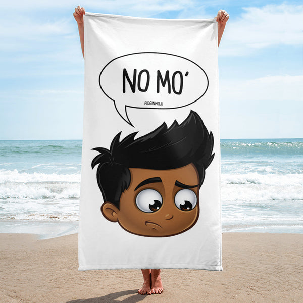 "NO MO'" Original PIDGINMOJI Characters Beach Towel