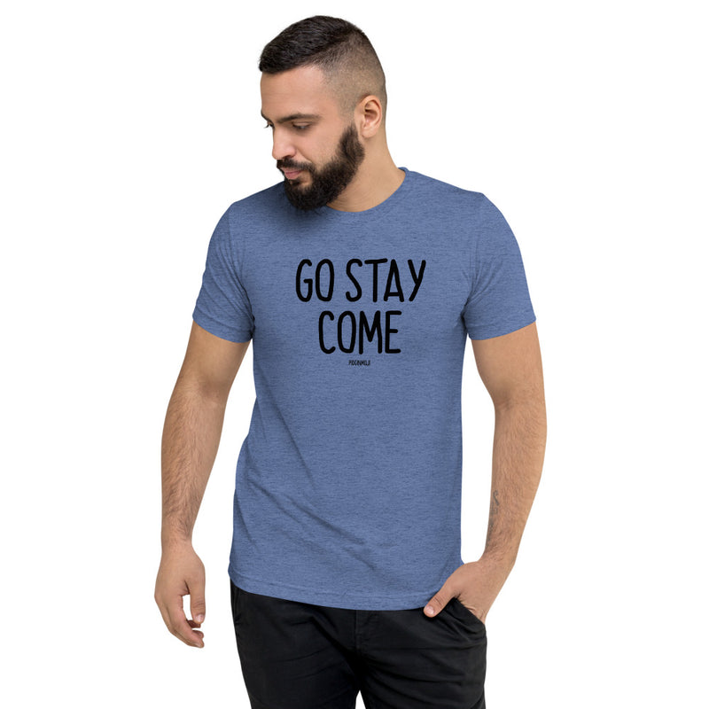"GO STAY COME" Men’s Pidginmoji Light Short Sleeve T-shirt