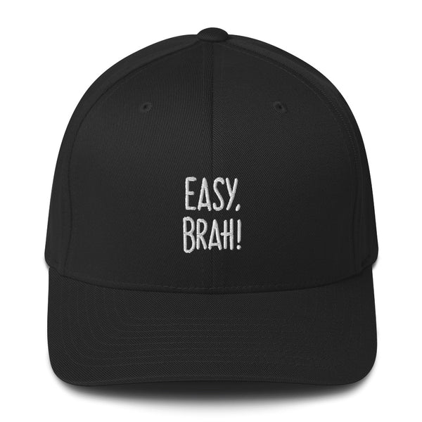 "EASY, BRAH!" Pidginmoji Dark Structured Cap