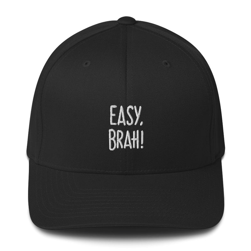 "EASY, BRAH!" Pidginmoji Dark Structured Cap
