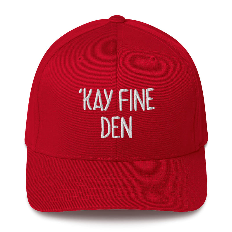 "'KAY FINE DEN" Pidginmoji Dark Structured Cap