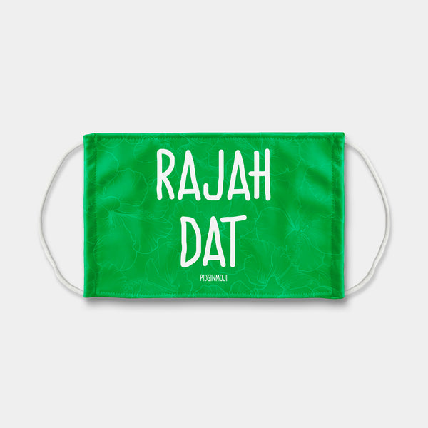 "RAJAH DAT" PIDGINMOJI Face Mask (Green)