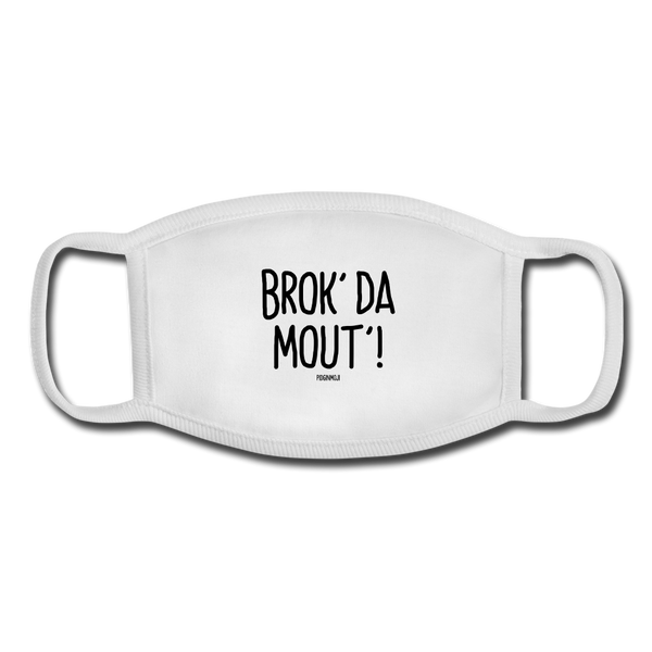 "BROK' DA MOUT'!" Pidginmoji Face Mask (White) - white/white