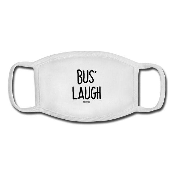 "BUS' LAUGH" Pidginmoji Face Mask (White) - white/white