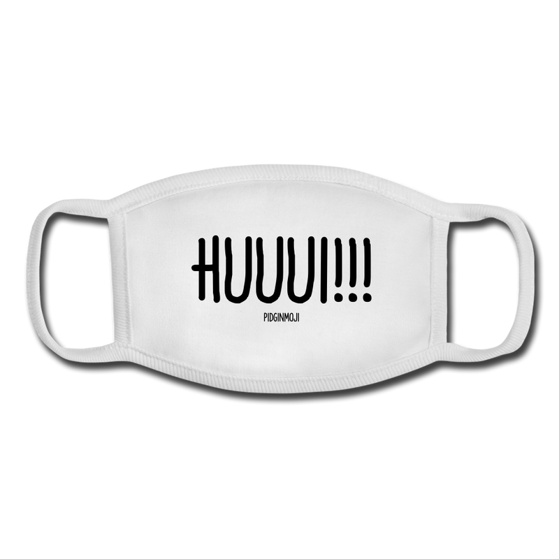 "HUUUI!" Pidginmoji Face Mask (White) - white/white