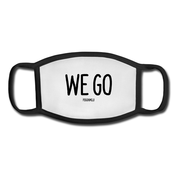 "WE GO" Pidginmoji Face Mask (White) - white/black
