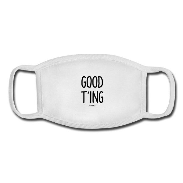 "GOOD T'ING" Pidginmoji Face Mask (White) - white/white