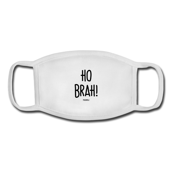 "HO BRAH!" Pidginmoji Face Mask (White) - white/white