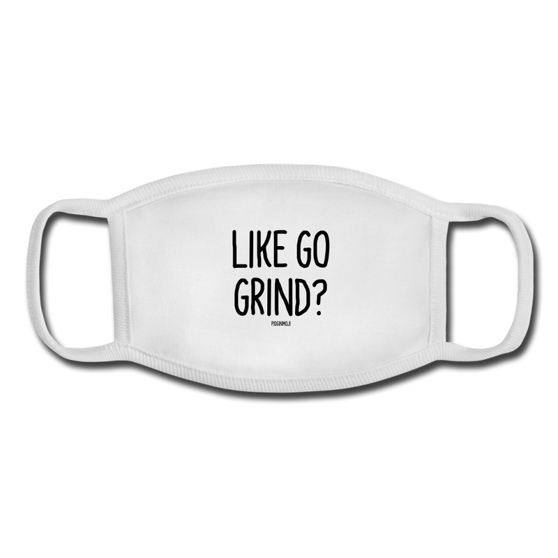 "LIKE GO GRIND?" Pidginmoji Face Mask (White) - white/white