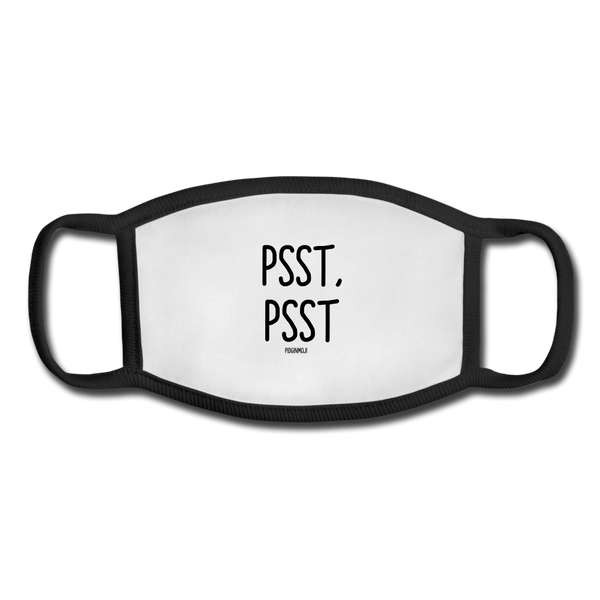 "PSST,PSST" Pidginmoji Face Mask (White) - white/black