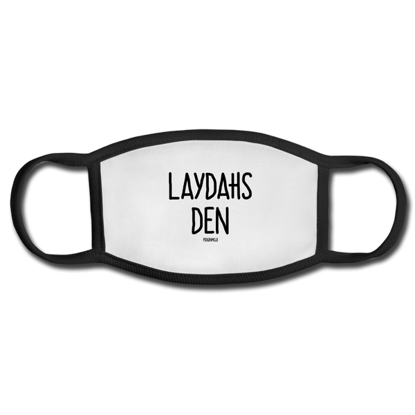 "LAYDAHS DEN" PIDGINMOJI FACE MASK FOR ADULTS (WHITE) - white/black