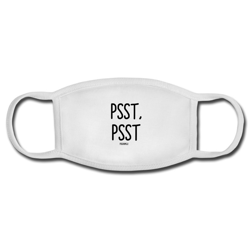 "PSST, PSST" PIDGINMOJI FACE MASK FOR ADULTS (WHITE) - white/white