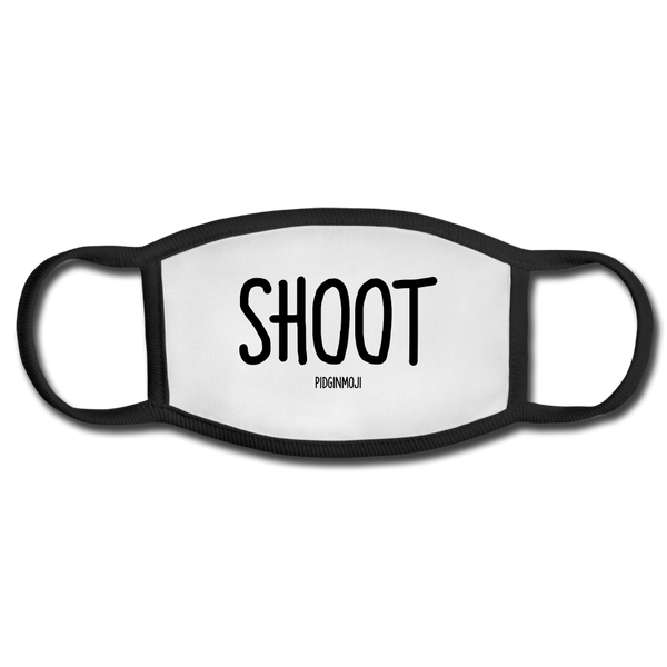 "SHOOT" PIDGINMOJI FACE MASK FOR ADULTS (WHITE) - white/black