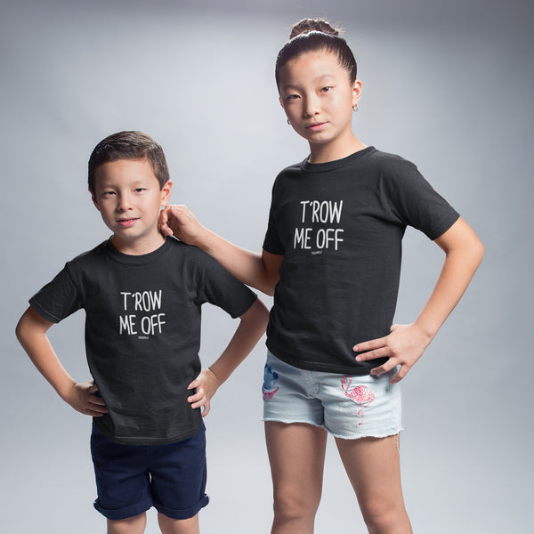 "T'ROW ME OFF" Youth Pidginmoji Dark Short Sleeve T-shirt
