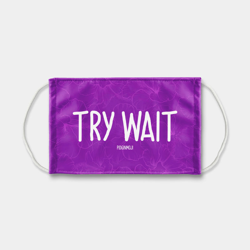 "TRY WAIT" PIDGINMOJI Face Mask (Purple)