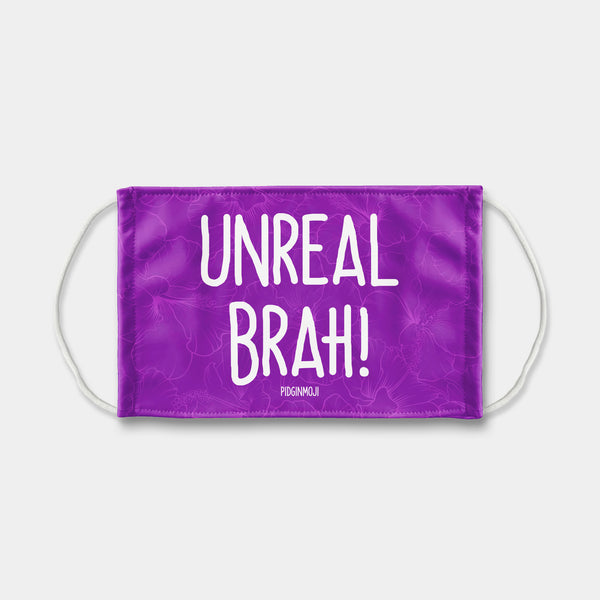 "UNREAL BRAH!" PIDGINMOJI Face Mask (Purple)