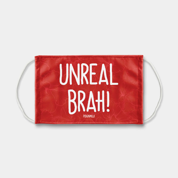 "UNREAL BRAH!" PIDGINMOJI Face Mask (Red)