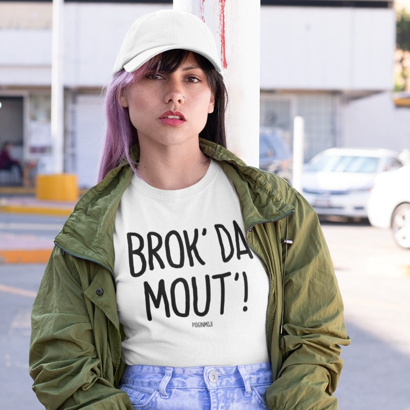 "BROK' DA MOUT'!" Women’s Pidginmoji Light Short Sleeve T-shirt