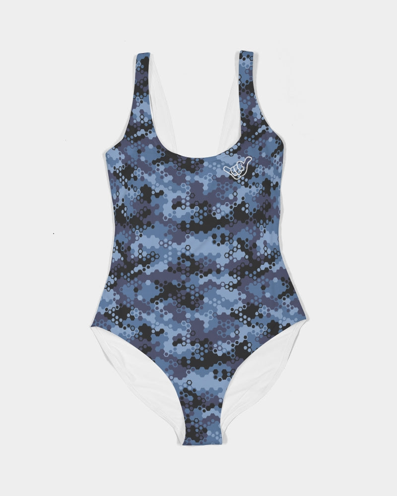 PIDGINMOJI Camo Swimsuit (Blue)