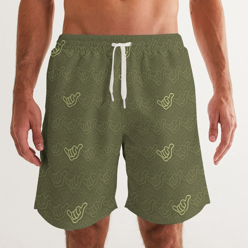 PIDGINMOJI Shakas Shorts (Olive Green/Light Green)