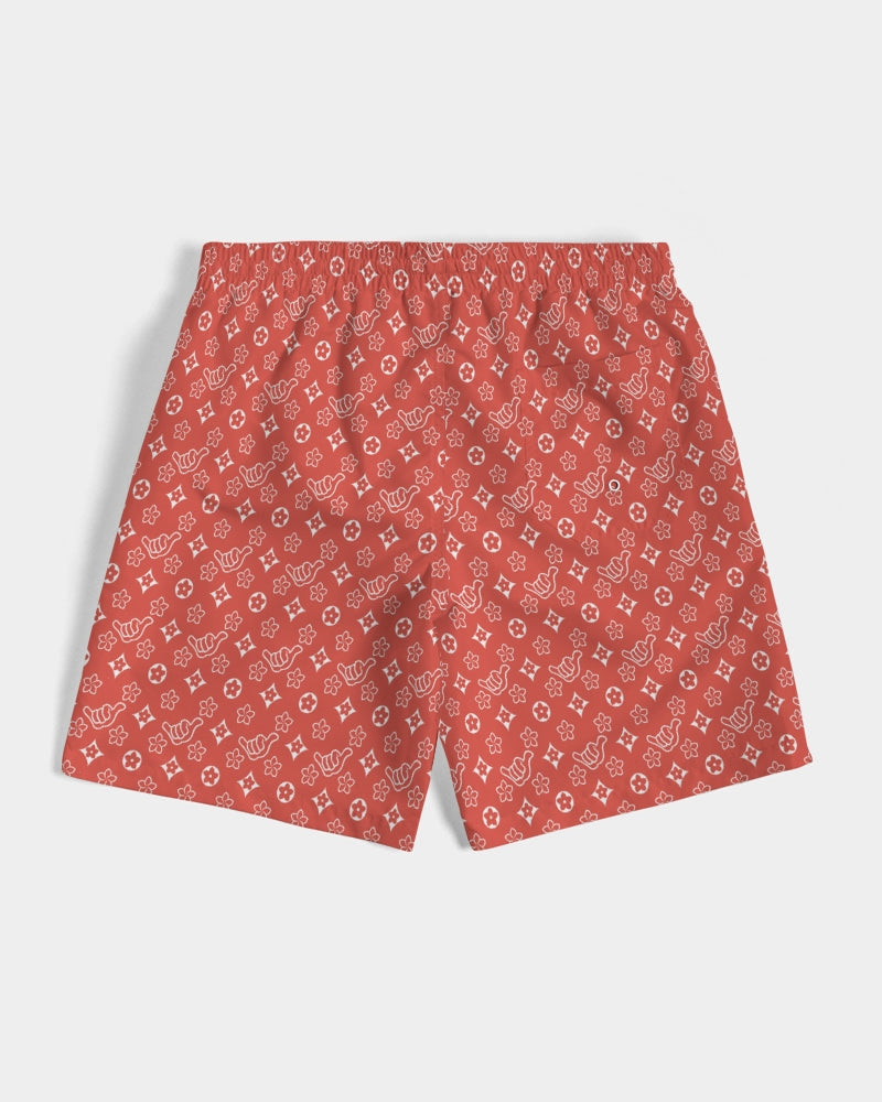 PIDGINMOJI Plumeria Shorts (Red)