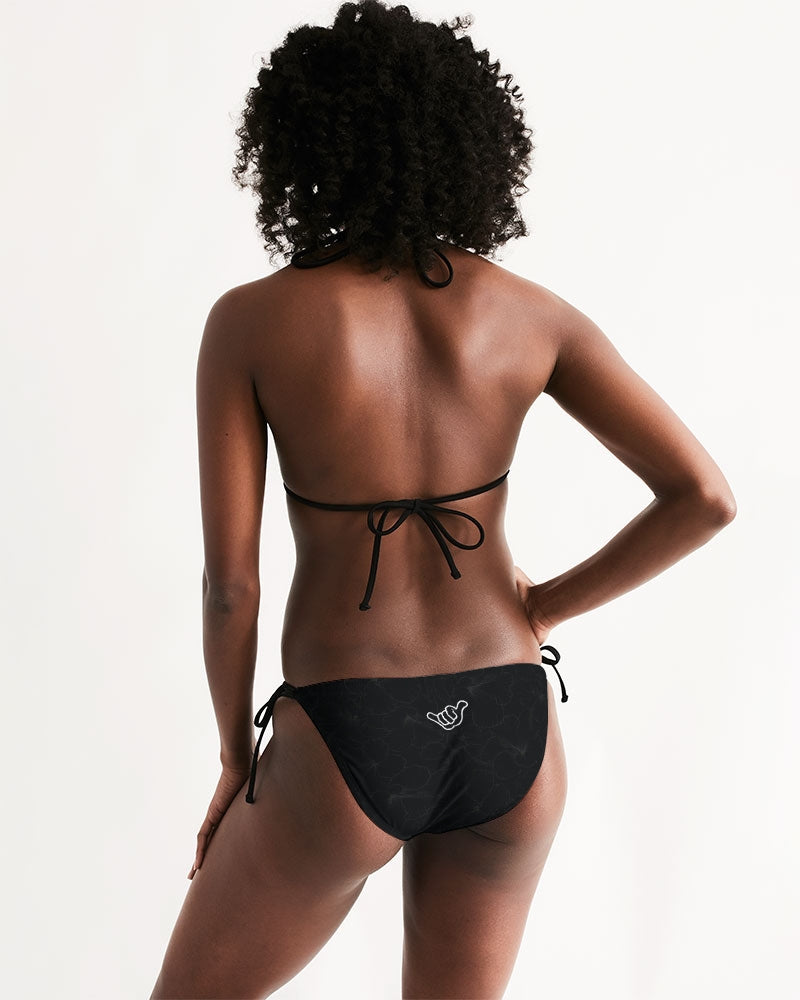 PIDGINMOJI Hibiscus Triangle Bikini (Black)