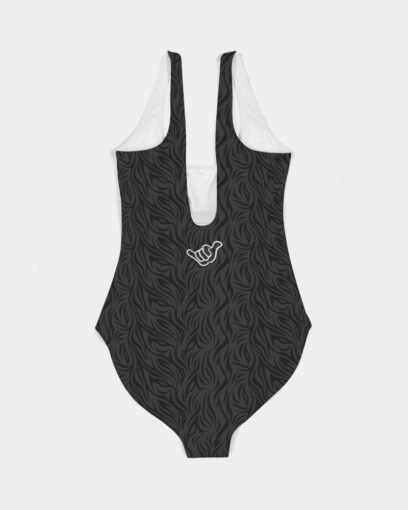 PIDGINMOJI Animal Print Swimsuit (Tiger - Dark)