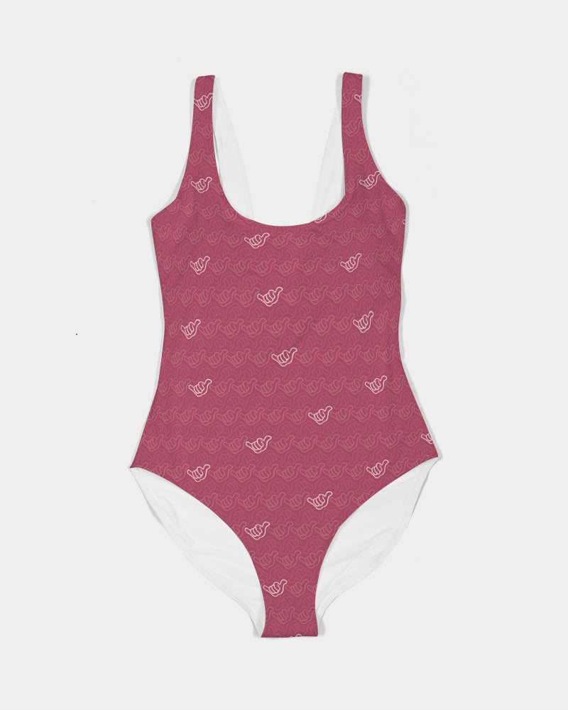 PIDGINMOJI Shakas Swimsuit (Magenta/Light Pink)