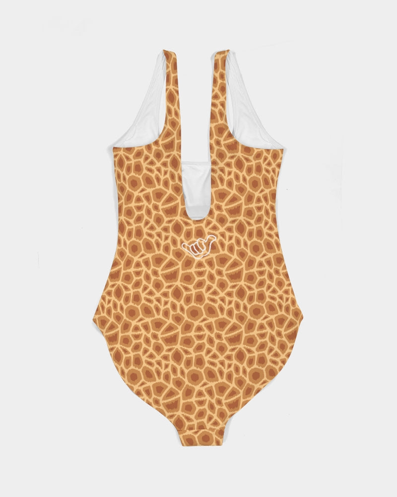 PIDGINMOJI Animal Print One-Piece Swimsuit (Giraffe - Light)