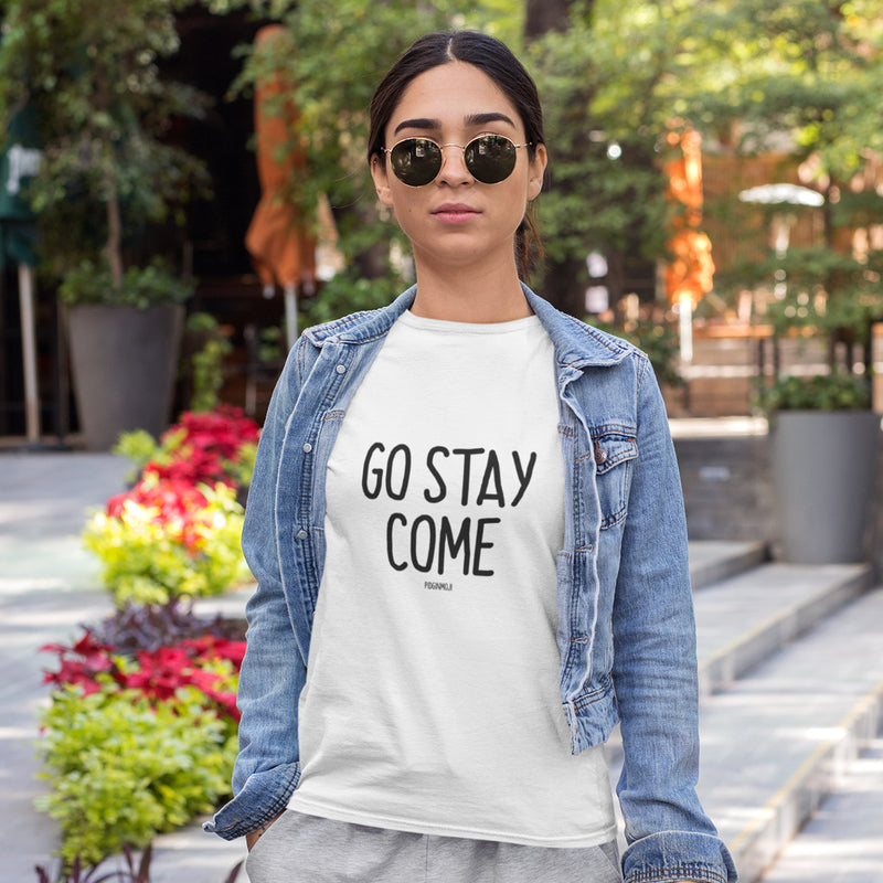 "GO STAY COME" Women’s Pidginmoji Light Short Sleeve T-shirt