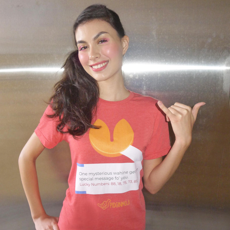 PIDGINMOJI Fortune Cookie T-shirt: One mysterious wahine get one special message fo’ you.