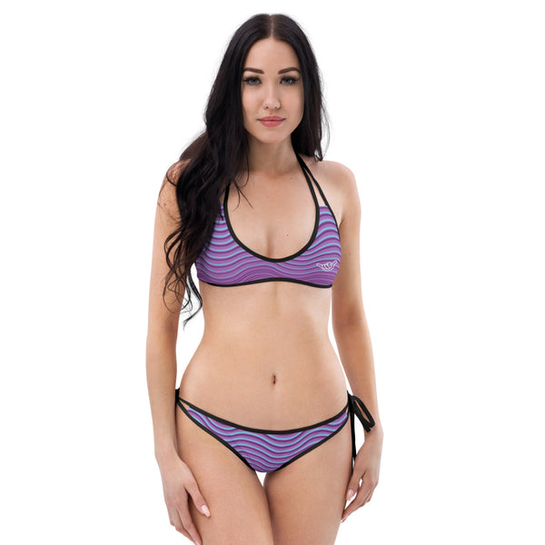 PIDGINMOJI Waves Sports Bikini (Purple/Dark Purple/Blue)