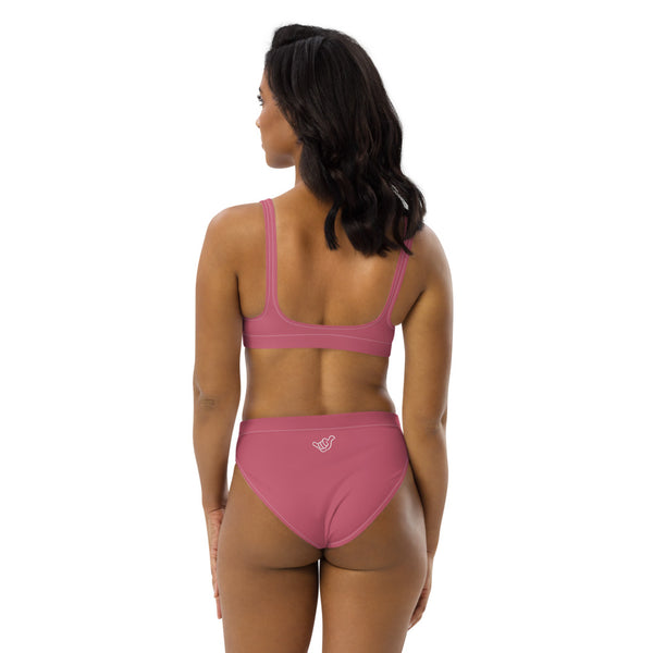 PIDGINMOJI Solid High-Waist Bikini (Pink)