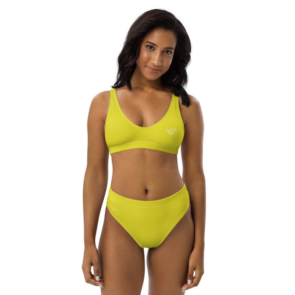 PIDGINMOJI Solid High-Waist Bikini (Yellow)